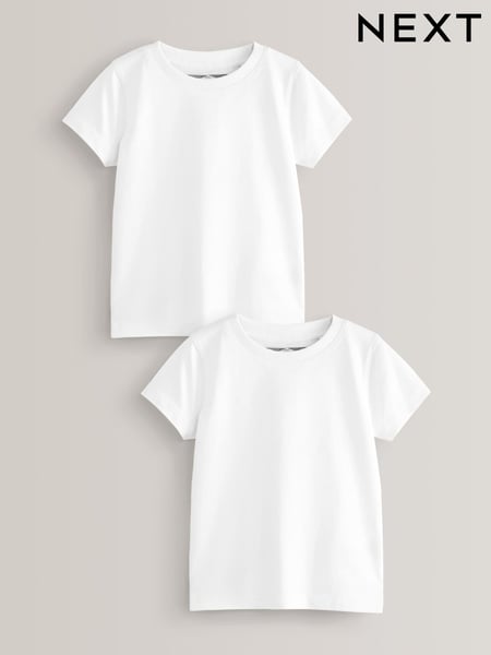 White 2 Pack Short Sleeve T-Shirts (3mths-7yrs) (187651) | € 7 - € 13
