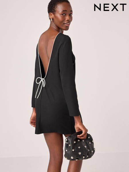 Black Longsleeve Bow Back Mini Dress (189173) | € 17