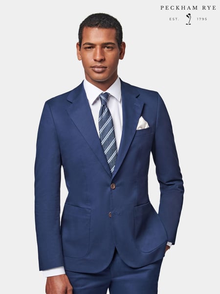 Peckham Rye Navy Blue Regular Fit Contemporary Notched Lapel Jacket (190646) | € 136