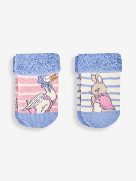JoJo Maman Bébé Pink Peter Rabbit Baby Socks 2 Pack (191580) | € 10