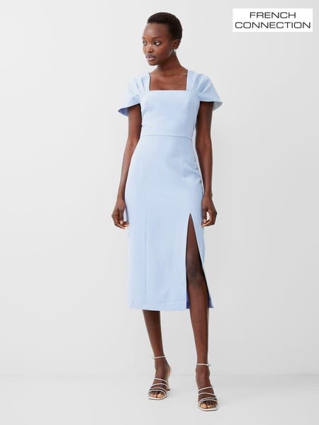 French Connection Blue Echo Crepe Off Shoulder Dress (193412) | € 166