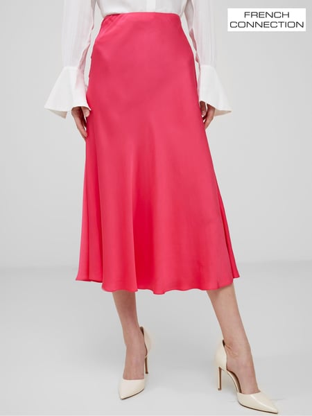 French Connection Pink Satin Ennis Midaxi Slip Skirt (193714) | € 44