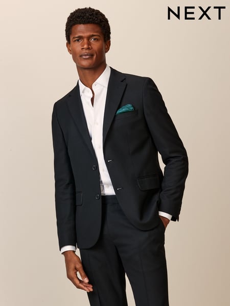 Black Skinny Fit Textured Suit Jacket (193916) | € 96