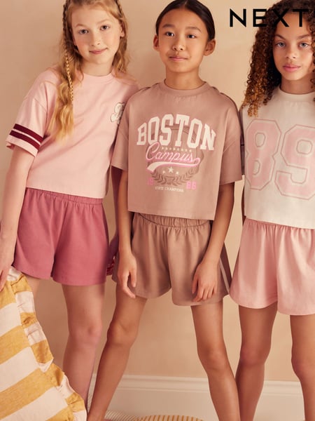 Pink Slogan Short Pyjamas 3 Pack (3-16yrs) (195938) | € 26 - € 33