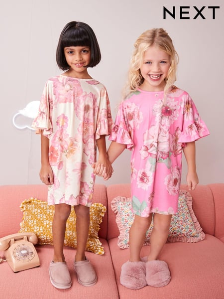 Pink/Cream Floral Nighties 2 Pack (2-16yrs) (196461) | € 16 - € 23