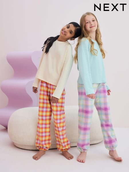 Bright Pastel Woven Check Pyjamas 2 Pack (3-16yrs) (196667) | € 25 - € 32