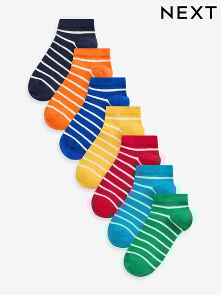 Rainbow Stripe Rich Trainers Socks 7 Pack (196921) | € 10 - € 11