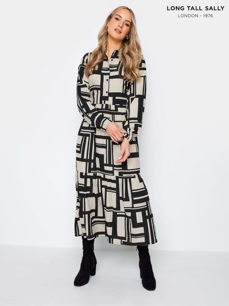 Long Tall Sally Stone Brown Zebra Print Tiered Maxi Dress (197888) | € 13