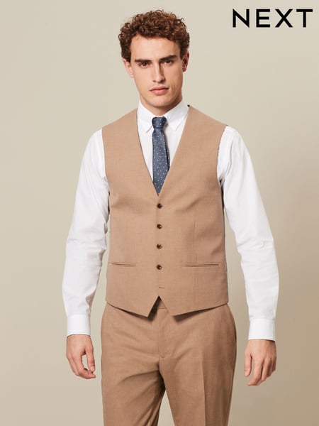 Marl Taupe Regular Fit Motionflex Stretch Waistcoat (199553) | € 21