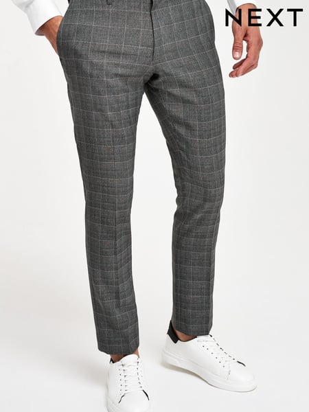 Grey Slim Check Smart Trousers (206955) | € 8