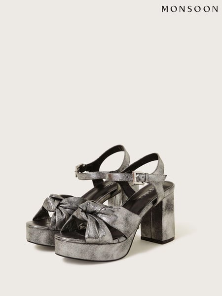 Monsoon Natural Metallic Twist Knot Platform Heels (207255) | € 29
