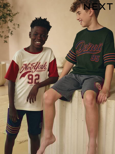 Red/Green Varsity Short Pyjamas 2 Pack (3-16yrs) (226235) | € 28 - € 37