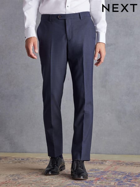 Navy Blue Tailored Signature TG Di Fabio Wool Rich Puppytooth Suit: Trousers (226612) | € 25