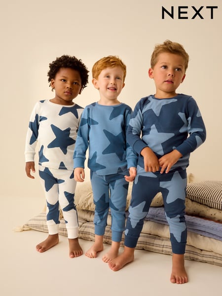 Blue/Navy 3 Pack Snuggle Pyjamas (9mths-10yrs) (228087) | € 33 - € 41