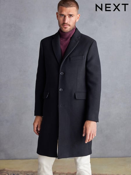 Black Signature Epsom Overcoat With Cashmere (235784) | € 52