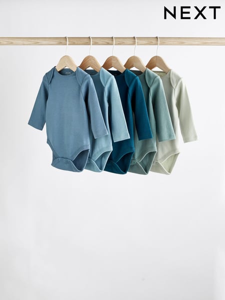 Modern Blue 5 Pack Baby Long Sleeve Bodysuits (239691) | € 18 - € 21
