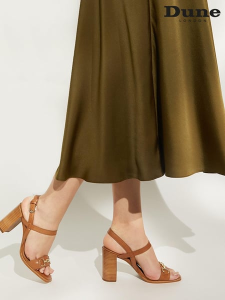 Dune London Brown Snaffle Block Heel Jili Sandals (257444) | € 31