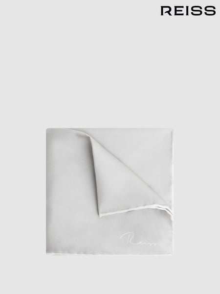 Reiss Silver Ceremony Plain Silk Pocket Square (261689) | € 59