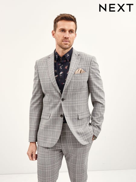 Grey Slim Check Suit Jacket (264464) | € 29