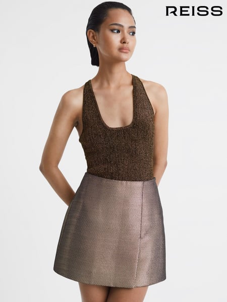 Reiss Bronze Scarlet Metallic Racerback Vest (271343) | € 184