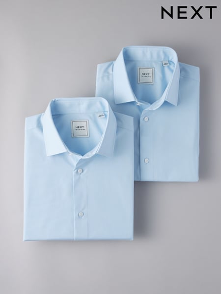 Blue Regular Fit Easy Care Short Sleeve Smart Shirts 2 Pack (291789) | € 48