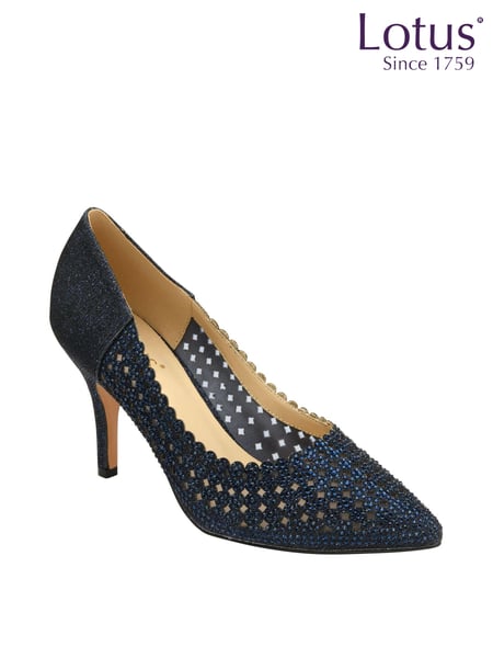 Lotus Navy Blue Stiletto-Heel Pointed Toe Court Shoes (297414) | € 54