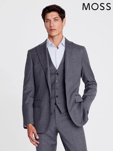 MOSS Grey Tailored Fit Twill Suit Jacket (304165) | € 264
