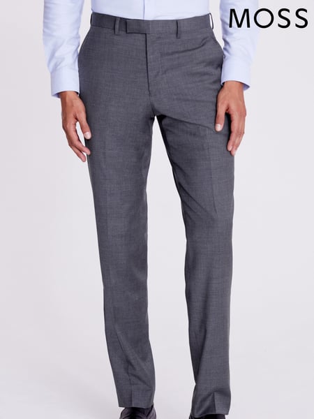 MOSS Grey Tailored Fit Twill Suit Trousers (306659) | € 140