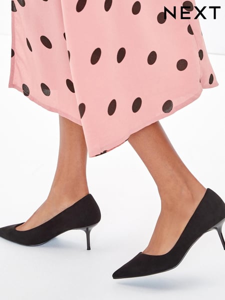 Black Regular/Wide Fit Forever Comfort® Asymmetric Kitten Court Shoes (307281) | € 25
