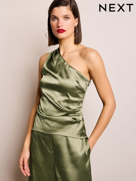 Green Satin One Shoulder Top (307431) | € 8