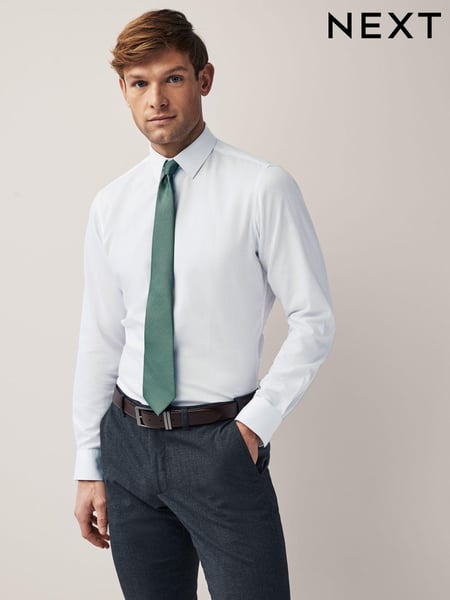 White/Sage Green Slim Fit Occasion Shirt And Tie Pack (313549) | € 10