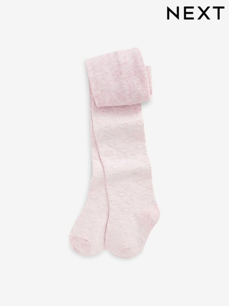 Pink Cotton Rich Textured Heart Tights (313990) | € 6 - € 7