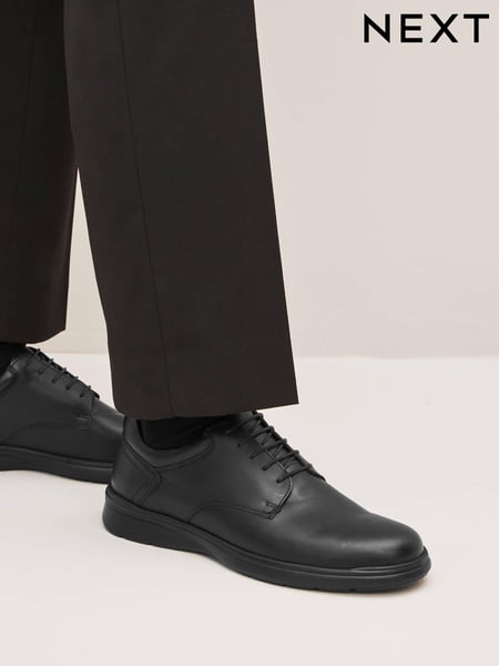Black Wide Fit Leather Derby Shoes (316046) | € 13
