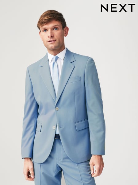 Light Blue Tailored Fit Motionflex Stretch Suit Jacket (321539) | € 23