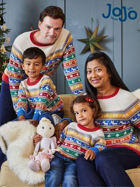 JoJo Maman Bébé Multi Mens Christmas Fair Isle Pattern Jumper (321624) | € 63