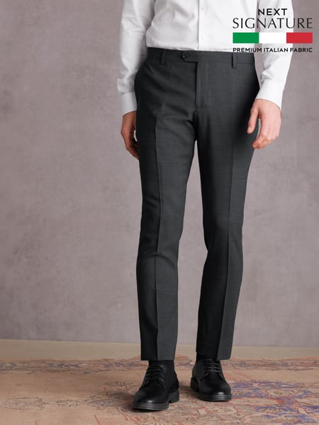 Charcoal Grey Slim Fit Signature Tollegno Suit Trousers (322362) | € 103