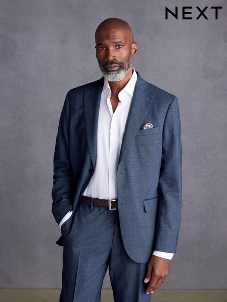 Blue Signature TG Di Fabio Italian Wool Trimmed Textured Suit Jacket (322372) | € 44