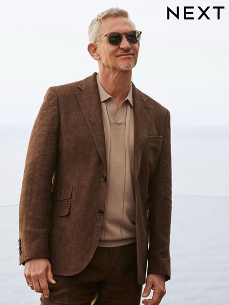 Brown Slim Fit Signature Leomaster Italian 100% Linen Suit Jacket (323054) | € 44