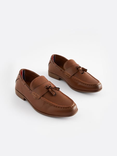 Tan Tassel Standard Fit (F) Smart Tassel Detail Loafers (325929) | € 34 - € 43