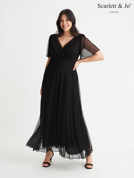 Scarlett & Jo Black Isabelle Angel Sleeve Maxi Dress (326150) | € 140