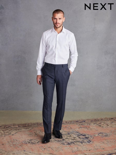 White Slim Fit Slim Fit Signature Trimmed 100% Cotton Double Cuff Shirt And Cufflinks (327526) | € 13