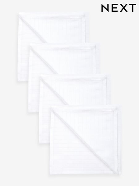 White 100% Cotton Muslin Baby Cloths 4 Pack (328369) | € 11