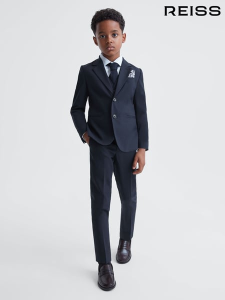 Reiss Navy Hope 3-9 yrs Wool Blend Adjustable Trousers (331369) | € 75