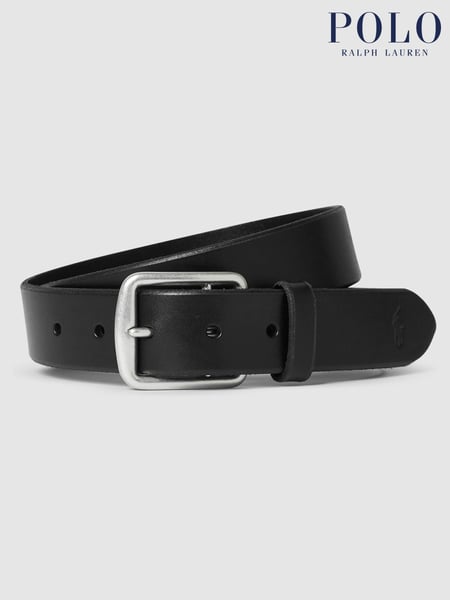 Polo Ralph Lauren Black Saddle Leather Logo Belt (332410) | € 94
