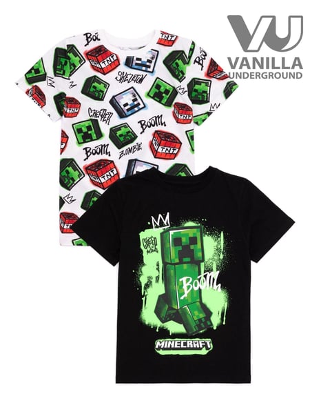 Vanilla Underground Boys 100% Cotton Minecraft T-Shirts 2 Pack (332982) | € 34