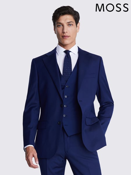 MOSS Navy Blue Tailored Fit twill Suit Jacket (333672) | € 264