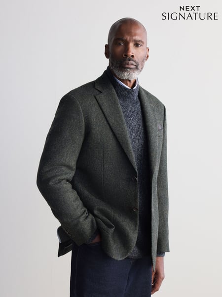 Green Signature Moons British Wool Textured Blazer (333703) | € 267