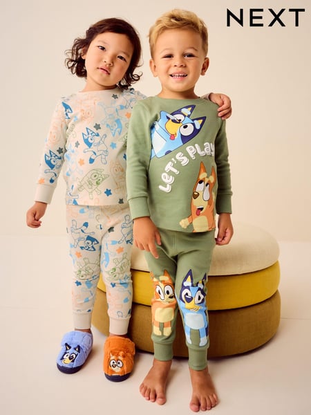 Khaki/Cream Bluey Snuggle Pyjamas 2 Pack (12mths-9yrs) (334923) | € 35 - € 44