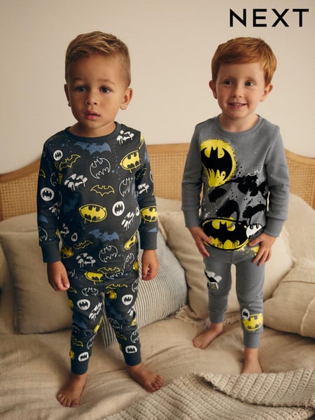 Black/Grey/Yellow Batman 2 Pack Snuggle Pyjamas (9mths-10yrs) (335280) | € 35 - € 44