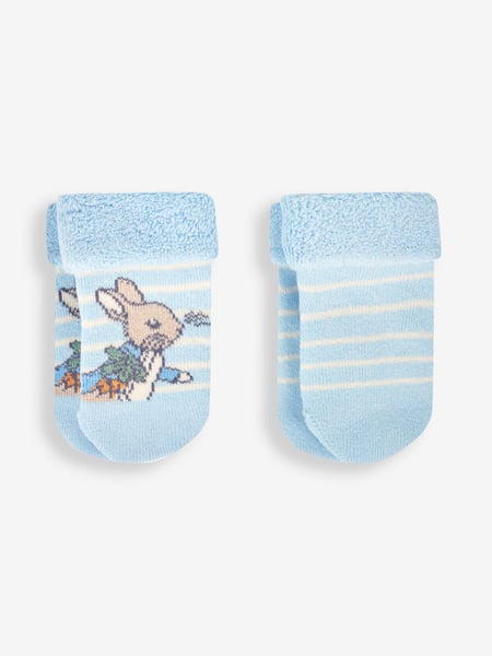JoJo Maman Bébé Blue Stripe Peter Rabbit Baby Socks 2 Pack (336074) | € 12